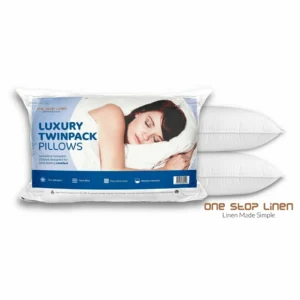 Twin pack pillows in packaging – One Stop Linen